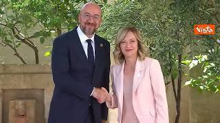 G7, Meloni accoglie il presidente del Consiglio Ue Michel