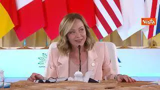 Meloni ai leader del G7: "Spero riusciate ad assaporare un po' dell'ospitalità italiana"