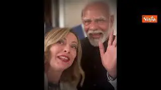 G7, selfie Meloni e Modi dopo il bilaterale: "Hello from the Melodi Team"