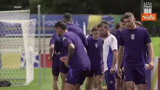 Gli Azzurri allo stadio di Leipzig si allenano in vista della sfida con la Croazia