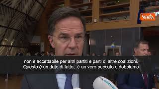 Rutte: "Non escludiamo l'Italia, ma impossibile dialogo con Ecr"