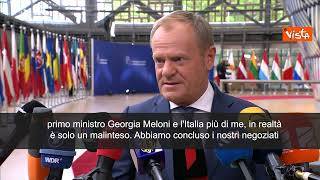 Tusk: "Non c'è Europa senza Italia, non c'è decisione senza Meloni"