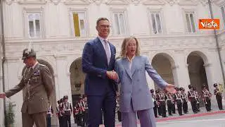 Meloni accoglie il Presidente della Repubblica di Finlandia Stubb, incontro a Palazzo Chigi