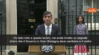 Sunak: "Ho ascoltato vostra rabbia e delusione, me ne assumo la responsabilità"