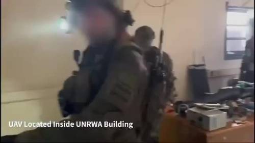 Il drone rinvenuto dalle Idf all'interno del quartier generale dell'Unrwa