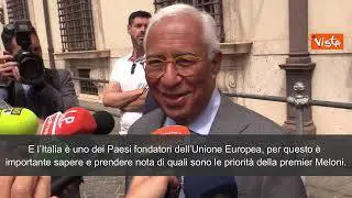 Costa (Presidente del Consiglio Europeo): "Valuteremo le priorità della premier Meloni"