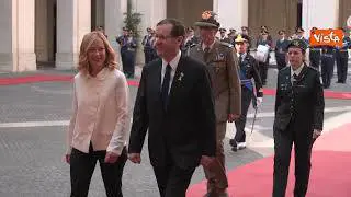 Meloni riceve il Presidente israeliano Herzog a Palazzo Chigi