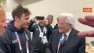 Olimpiadi Parigi, Mattarella incontra i ciclisti dopo argento Ganna e scherza sul maltempo