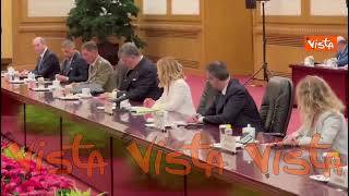 Meloni in Cina: "Interesse a implementare ed equilibrare interscambio"