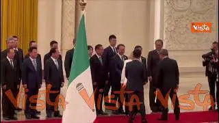 Meloni arriva alla Grande Sala del Popolo per incontro con premier Li Qiang