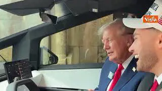 Donald Trump ascolta California Dreaming in un cybertruck