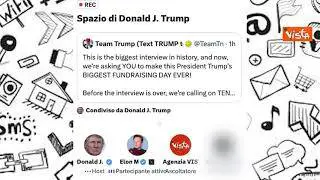 Diretta Trump-Musk in ritardo per problemi tecnici, il patron di X: "Attacco per non farlo parlare"