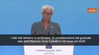 Lagarde (Bce): "Taglio tassi di 0,25%. Decisione presa all'unanimità"
