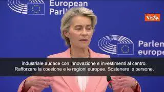 Von der Leyen: "Seguiamo Draghi, Collegio impegnato su competitività"