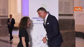 G7 Cultura, Giuli e Osanna ricevono all'ingresso del Mann di Napoli i delegati internazionali