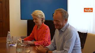 Von der Leyen in Polonia accolta dal premier Donald Tusk per sopralluogo in zone alluvionate