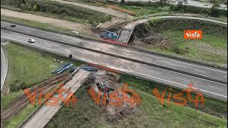 Cavalcavia crollato sull'autostrada A1 ripresa la circolazione dopo demolizione del viadotto Ragusa