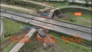 Cavalcavia crollato sull'autostrada A1 ripresa la circolazione dopo demolizione del viadotto Ragusa