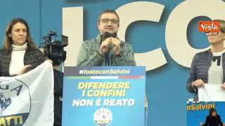 Open Arms, Fugatti a Pontida: "Salvini a processo per aver fatto gli interessi del Paese"