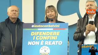 Open Arms, Tesei a Pontida: "Siamo vicini a Salvini a processo per aver difeso i confini"