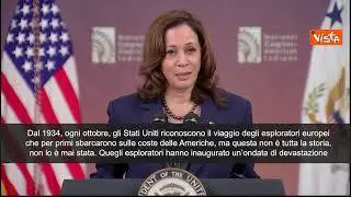Columbus Day, Kamala Harris nel 2021: "Da esploratori europei devastazione e malattie"