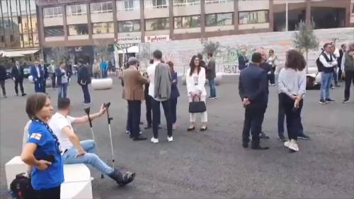 Caso Open Arms, la manifestazione della Lega in piazza Politeama | Le immagini