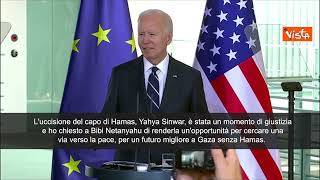 Biden: "Morte Sinwar omento di giustizia e opportunità per ricerca pace"