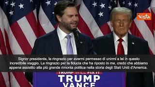 JD Vance: "È stata la più grande rimonta della storia politica americana"