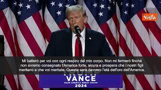 Trump annuncia la vittoria: "Sono il 47esimo presidente degli Stati Uniti"