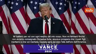 Trump annuncia la vittoria: "Sono il 47esimo presidente degli Stati Uniti"
