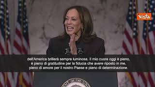 Kamala Harris: Esito non è ciò che volevamo, ma luce promessa americana brillerà sempre