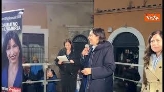 Schlein a Terni per Stefania Proietti: Bello essere qui dopo giornata amara per vittoria Trump