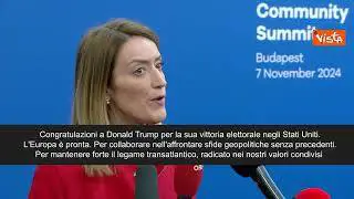 Vittoria Trump, Metsola: "Ue pronta a collaborare su sfide senza precedenti"