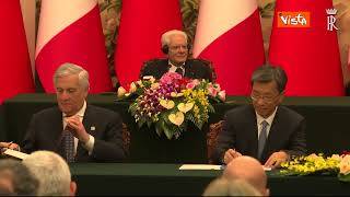 Firma intese Italia-Cina alla presenza dei Presidenti Mattarella e Xi Jinping a Pechino