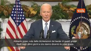 Biden: "Vigileremo sui leader ribelli siriani, anch'essi hanno violato diritti umani"