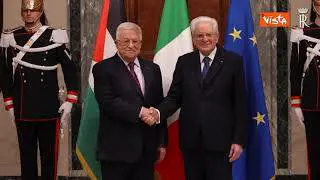 Mattarella incontra in Quirinale il Presidente della Palestina Abu Mazen