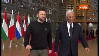 L'arrivo di Zelensky e Costa al Consiglio Europeo a Bruxelles