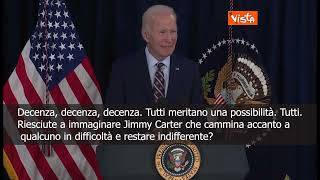 Biden ricorda l'ex Presidente Jimmy Carter: Per lui tutti meritavano un'opportunità SOTTOTITOLI
