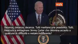 Biden ricorda l'ex Presidente Jimmy Carter: Per lui tutti meritavano un'opportunità SOTTOTITOLI