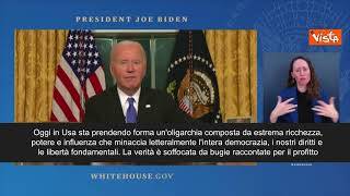 L'addio di Biden: "Pericolosa oligarchia in arrivo negli Usa"