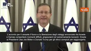 Tregua Gaza, Herzog: “Accordo porterà a momenti difficili, è una sfida”