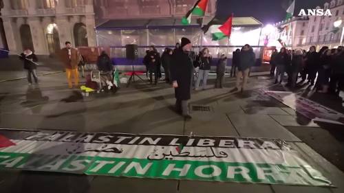 Torino, presidio pro Palestina dopo il cessate il fuoco a Gaza