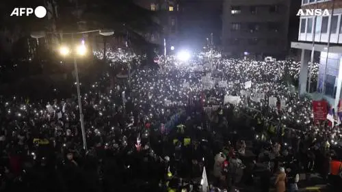 Disastro di Novi Sad, nuova protesta antigovernativa a Belgrado