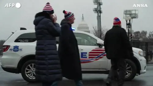 Insediamento Trump, il dispiegamento di forze di polizia e sicurezza intorno al Campidoglio 