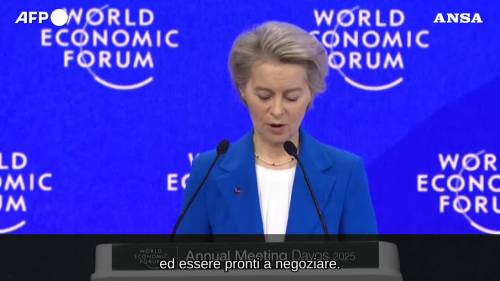 Davos,Von der Leyen: "Pronti a negoziare con Trump sul commercio"