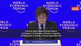 Il Presidente argentino Milei a Davos: Non mi sento più solo, con me Trump, Musk, Meloni