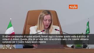 Meloni: Firmati accordi con l'Arabia Saudita del valore di 10 miliardi di dollari