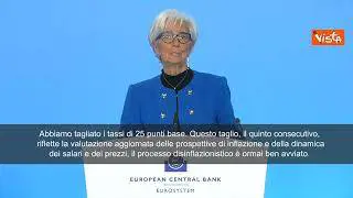 Bce taglia i tassi di 25 punti base. Lagarde: "L'economia Ue rimarrà debole"