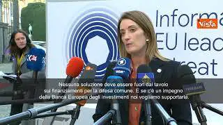 Metsola: Risorse comuni per Difesa? Non escludere nulla, anche eventuale impegno Bei