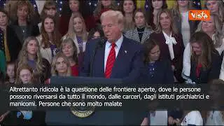 Trump: Ridicolo tenere le frontiere aperte a criminali di ogni tipo SOTTOTITOLI